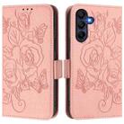 For Samsung Galaxy A26 Embossed Rose RFID Anti-theft Leather Phone Case(Pink) - 2
