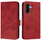 For Samsung Galaxy A56 5G Embossed Rose RFID Anti-theft Leather Phone Case(Red) - 2