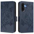 For Samsung Galaxy A56 5G Embossed Rose RFID Anti-theft Leather Phone Case(Dark Blue) - 2