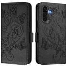 For Samsung Galaxy A56 5G Embossed Rose RFID Anti-theft Leather Phone Case(Black) - 2