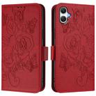 For Samsung Galaxy A06 5G / 4G Embossed Rose RFID Anti-theft Leather Phone Case(Red) - 2