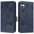 For Samsung Galaxy A06 5G / 4G Embossed Rose RFID Anti-theft Leather Phone Case(Dark Blue) - 2