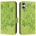 For Samsung Galaxy A07 4G Embossed Rose RFID Anti-theft Leather Phone Case(Green) - 2