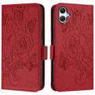 For Samsung Galaxy A07 4G Embossed Rose RFID Anti-theft Leather Phone Case(Red) - 2