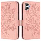 For Samsung Galaxy A07 4G Embossed Rose RFID Anti-theft Leather Phone Case(Pink) - 2