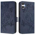 For Samsung Galaxy A07 4G Embossed Rose RFID Anti-theft Leather Phone Case(Dark Blue) - 2