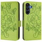 For Samsung Galaxy A17 4G Embossed Rose RFID Anti-theft Leather Phone Case(Green) - 2