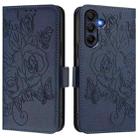For Samsung Galaxy A17 4G Embossed Rose RFID Anti-theft Leather Phone Case(Dark Blue) - 2