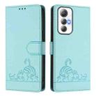 For Cubot Max 5 Cat Rat Embossed Pattern RFID Leather Phone Case with Lanyard(Mint Green) - 2