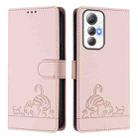 For Cubot Max 5 Cat Rat Embossed Pattern RFID Leather Phone Case with Lanyard(Pink) - 2