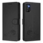 For Cubot P50 Cat Rat Embossed Pattern RFID Leather Phone Case with Lanyard(Black) - 2