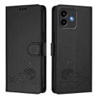 For Cubot Note 40 Cat Rat Embossed Pattern RFID Leather Phone Case with Lanyard(Black) - 2