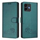 For Cubot Note 40 Cat Rat Embossed Pattern RFID Leather Phone Case with Lanyard(Peacock Green) - 2