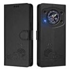 For Cubot A30 Cat Rat Embossed Pattern RFID Leather Phone Case with Lanyard(Black) - 2
