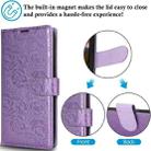 For iPhone 16 Pro Peony Flowers Imprint Leather Phone Case(Purple) - 3