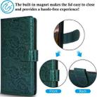 For iPhone 15 Pro Max Peony Flowers Imprint Leather Phone Case(Green) - 3