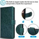 For iPhone 15 Plus Peony Flowers Imprint Leather Phone Case(Green) - 3