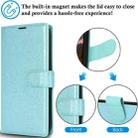 For iPhone 15 Plus Peony Flowers Imprint Leather Phone Case(Sky Blue) - 3