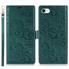 For iPhone 7 / 8 / SE 2022 Peony Flowers Imprint Leather Phone Case(Green) - 2