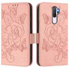 For OPPO A9 4G / A5 4G / A11 4G Embossed Rose RFID Anti-theft Leather Phone Case(Pink) - 2