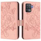 For OPPO F19 Pro / Reno5 F / Reno5 Lite Embossed Rose RFID Anti-theft Leather Phone Case(Pink) - 2