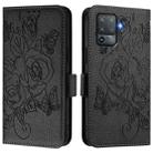 For OPPO F19 Pro / Reno5 F / Reno5 Lite Embossed Rose RFID Anti-theft Leather Phone Case(Black) - 2