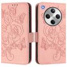 For OPPO Find X8 Embossed Rose RFID Anti-theft Leather Phone Case(Pink) - 2