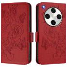 For OPPO Find X8 Pro Embossed Rose RFID Anti-theft Leather Phone Case(Red) - 2