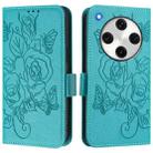 For OPPO Find X8 Pro Embossed Rose RFID Anti-theft Leather Phone Case(Light Blue) - 2