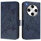 For OPPO Find X8 Pro Embossed Rose RFID Anti-theft Leather Phone Case(Dark Blue) - 2