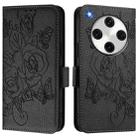 For OPPO Find X8 Pro Embossed Rose RFID Anti-theft Leather Phone Case(Black) - 2