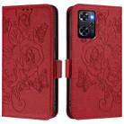 For OPPO Reno9 A Embossed Rose RFID Anti-theft Leather Phone Case(Red) - 2