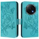 For OPPO A5 Pro China Embossed Rose RFID Anti-theft Leather Phone Case(Light Blue) - 2