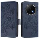 For OPPO A5 Pro China Embossed Rose RFID Anti-theft Leather Phone Case(Dark Blue) - 2