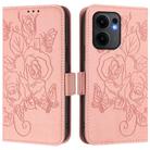For OPPO Reno13 F 5G Embossed Rose RFID Anti-theft Leather Phone Case(Pink) - 2