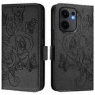 For OPPO Reno13 F 5G Embossed Rose RFID Anti-theft Leather Phone Case(Black) - 2
