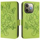 For OPPO A5 Pro 5G Global Embossed Rose RFID Anti-theft Leather Phone Case(Green) - 2