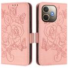For OPPO A5 Pro 5G Global Embossed Rose RFID Anti-theft Leather Phone Case(Pink) - 2