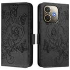 For OPPO A5 Pro 5G Global Embossed Rose RFID Anti-theft Leather Phone Case(Black) - 2
