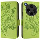 For OPPO Find X8 Ultra 5G Embossed Rose RFID Anti-theft Leather Phone Case(Green) - 2
