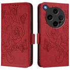 For OPPO Find X8 Ultra 5G Embossed Rose RFID Anti-theft Leather Phone Case(Red) - 2