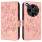 For OPPO Find X8 Ultra 5G Embossed Rose RFID Anti-theft Leather Phone Case(Pink) - 2
