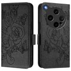 For OPPO Find X8 Ultra 5G Embossed Rose RFID Anti-theft Leather Phone Case(Black) - 2