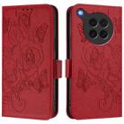 For OPPO Find X8s 5G Embossed Rose RFID Anti-theft Leather Phone Case(Red) - 2
