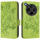 For OPPO Find X8s+ 5G Embossed Rose RFID Anti-theft Leather Phone Case(Green) - 2