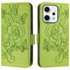 For OPPO Reno14 Pro Global Embossed Rose RFID Anti-theft Leather Phone Case(Green) - 2