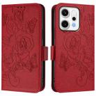 For OPPO Reno14 Pro Global Embossed Rose RFID Anti-theft Leather Phone Case(Red) - 2