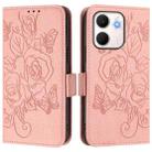 For OPPO A5x 5G / 4G Global Embossed Rose RFID Anti-theft Leather Phone Case(Pink) - 2