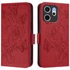 For OPPO Reno14 F 5G Embossed Rose RFID Anti-theft Leather Phone Case(Red) - 2