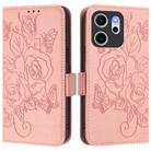 For OPPO Reno14 F 5G Embossed Rose RFID Anti-theft Leather Phone Case(Pink) - 2